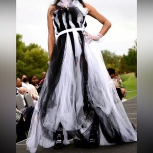 Black and White Tulle Dress